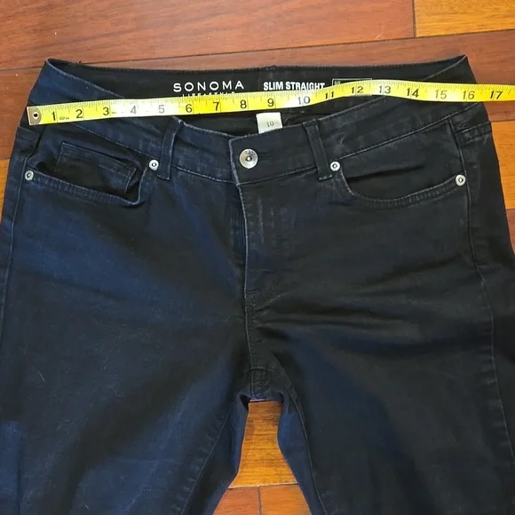 Sonoma Slim Straight Black Jeans Size 10 - Picture 5 of 8